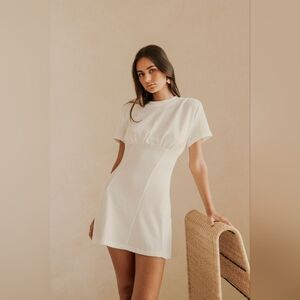 SABO Mali Ribbed Mini Dress White Sz M NWT